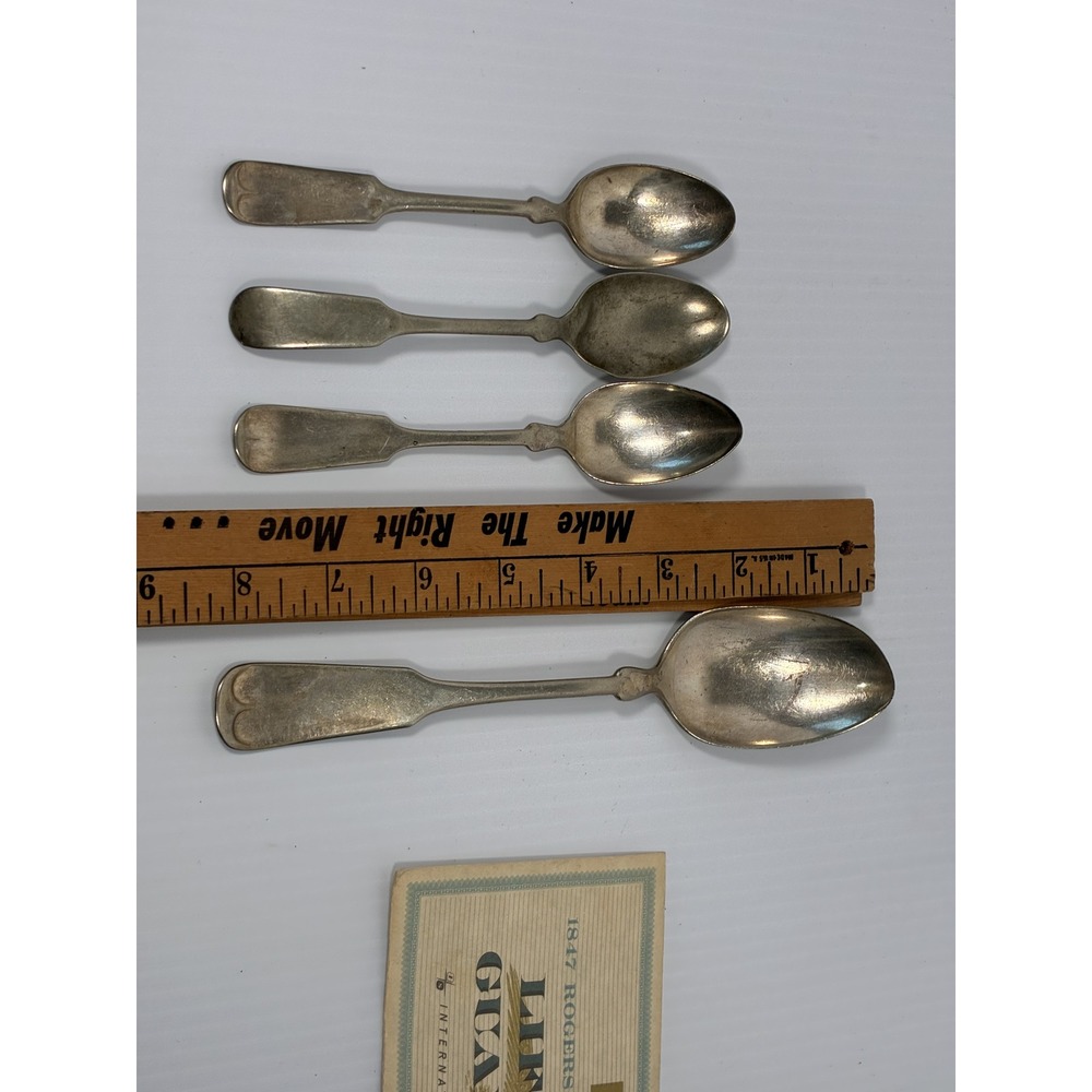 1847 Rogers Bros Silverplate Flatware 18pc Fiddle Pattern Forks Spoons Knives